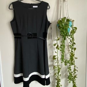 Calvin Klein A-Line Dress with Belt